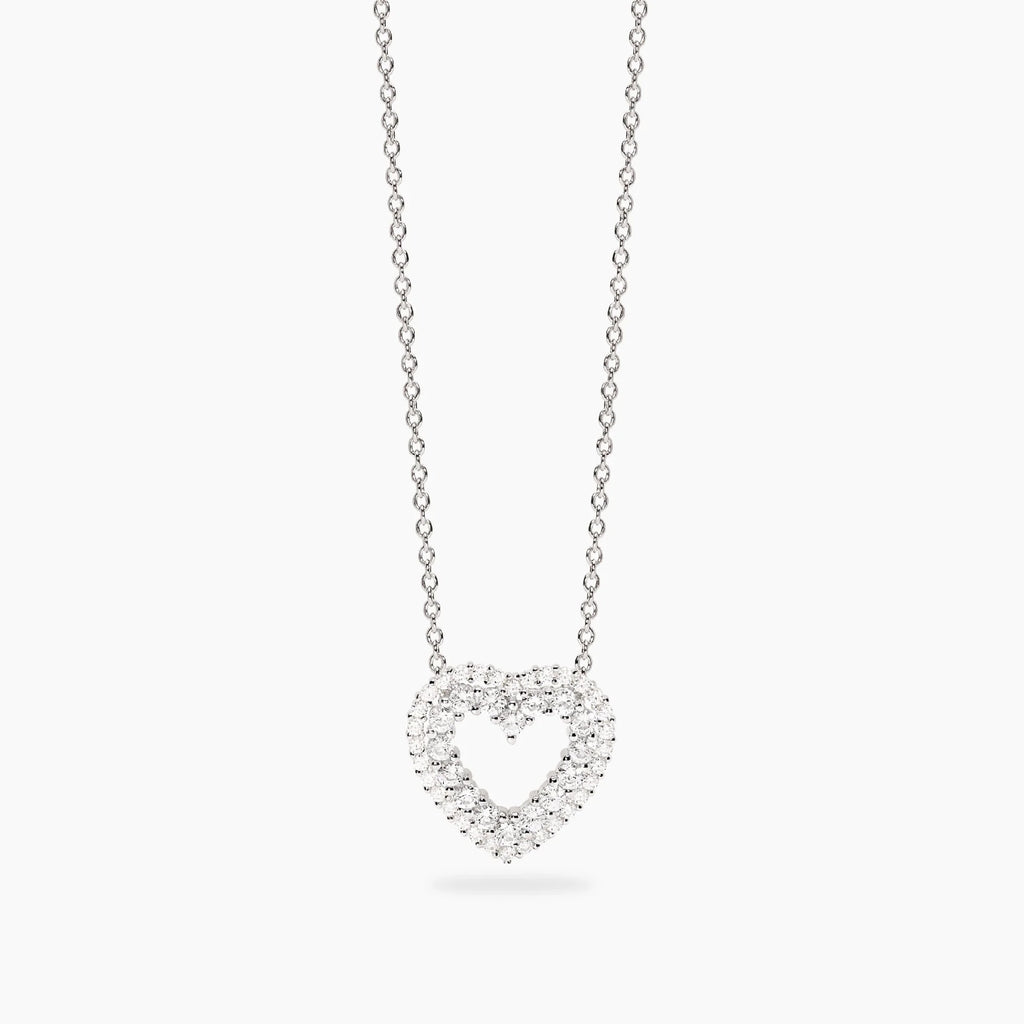 Girocollo Cuore Zirconi Bianchi Argento