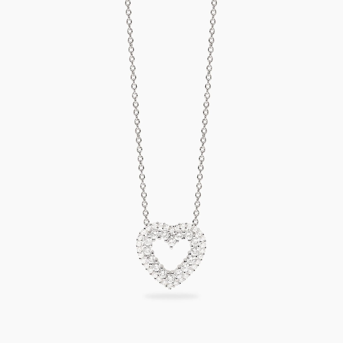 Girocollo Cuore Zirconi Bianchi Argento