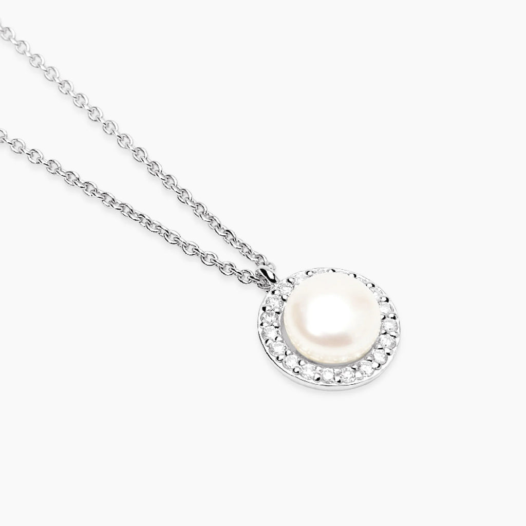 Girocollo con Perla Coltivata e Diamanti Lab-Grown – Mabina Gioielli