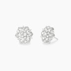 Orecchini Fiore in Argento con Zirconi