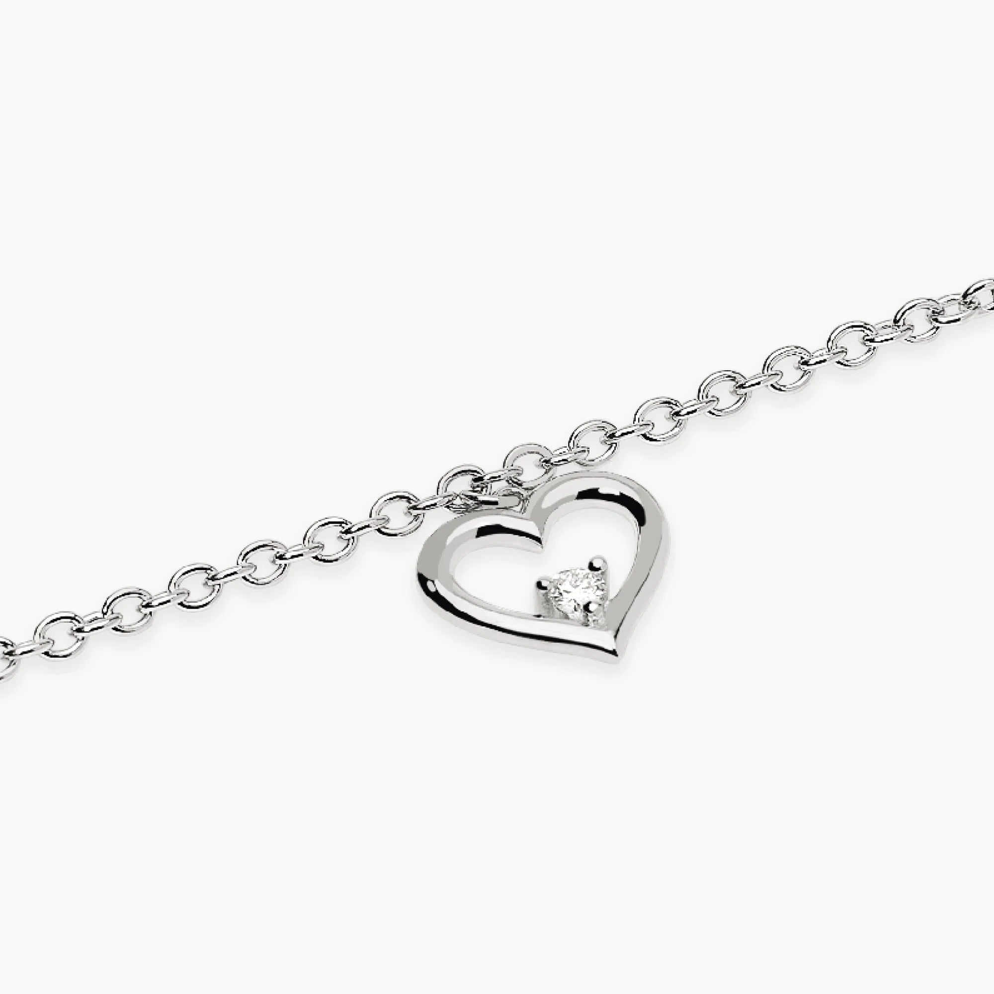 Bracciale con Cuore e Diamante Lab-Grown 0,06 Carati – Mabina Gioielli