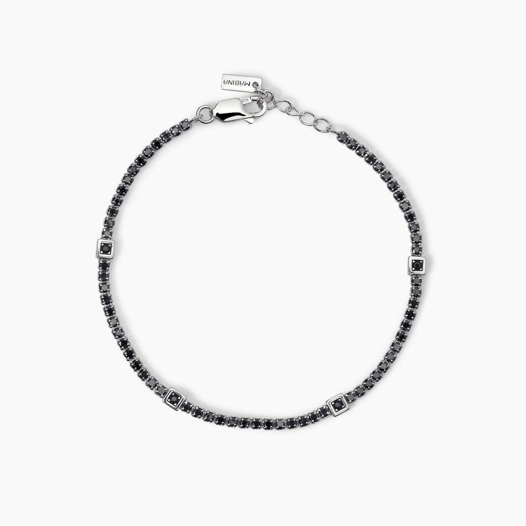 Bracciale Tennis Argento Inserti Quadrati