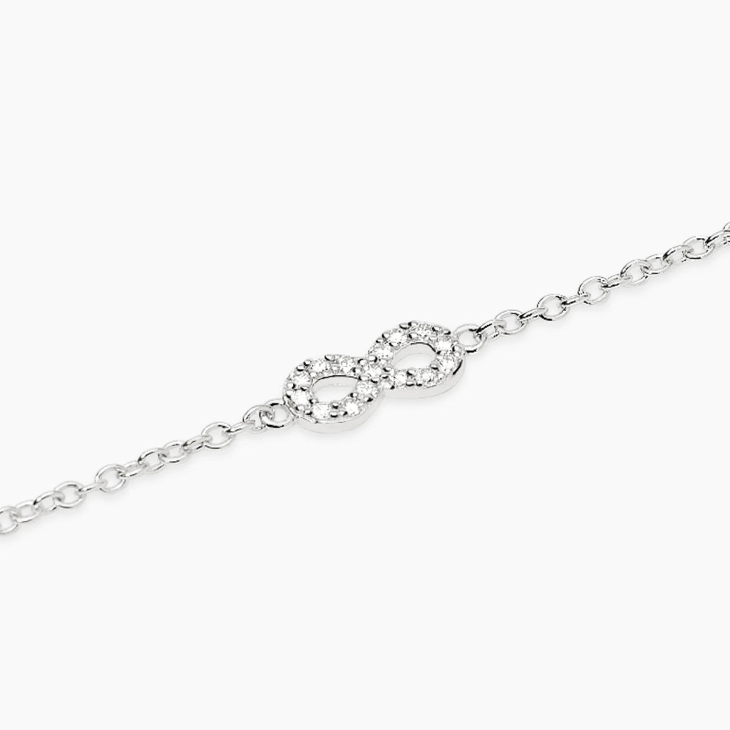 Bracciale con Simbolo Infinito e Diamanti Lab-Grown 0,009 ct – Mabina Gioielli