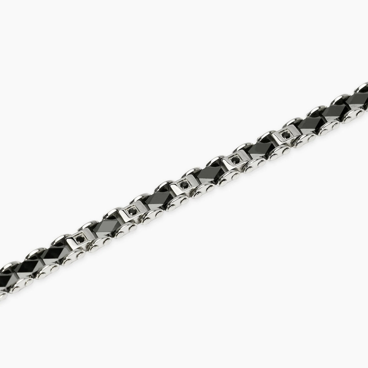 Bracciale Acciaio Elementi Neri