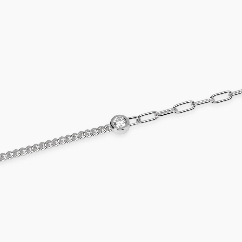 Bracciale con Doppia Catena e Diamante Lab-Grown – Mabina Gioielli