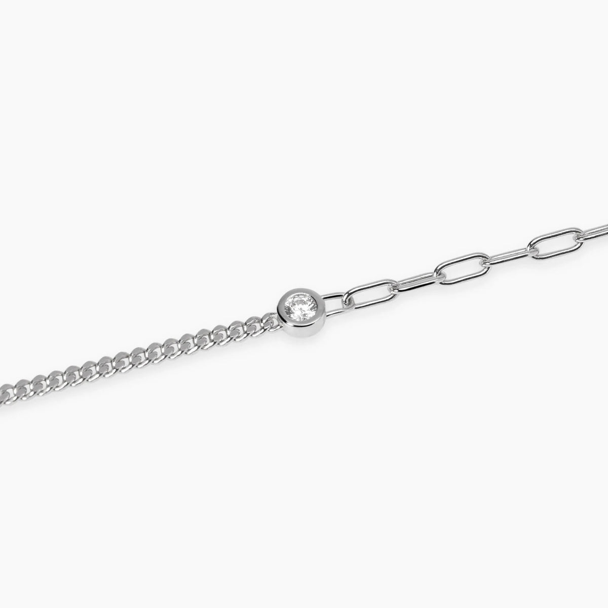 Bracciale con Doppia Catena e Diamante Lab-Grown – Mabina Gioielli