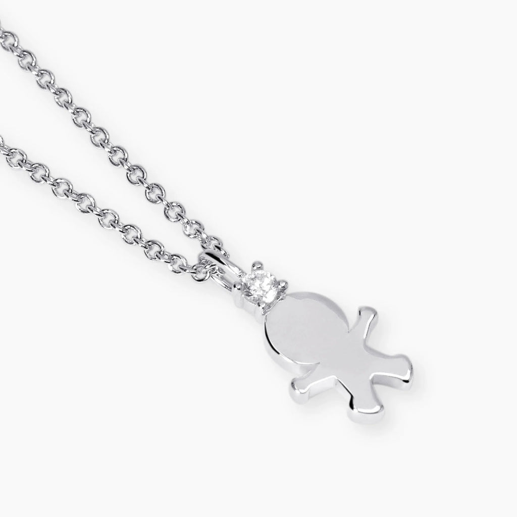 Girocollo con Ciondolo Bimbo e Diamante Lab-Grown – Mabina Gioielli
