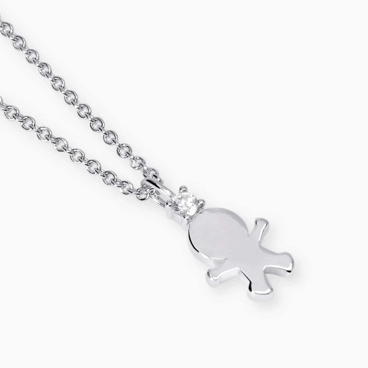 Girocollo con Ciondolo Bimbo e Diamante Lab-Grown – Mabina Gioielli