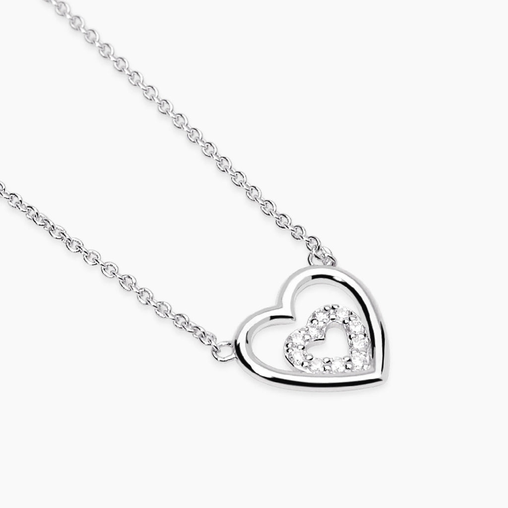 Girocollo con Cuori e Diamanti Lab-Grown – Mabina Gioielli