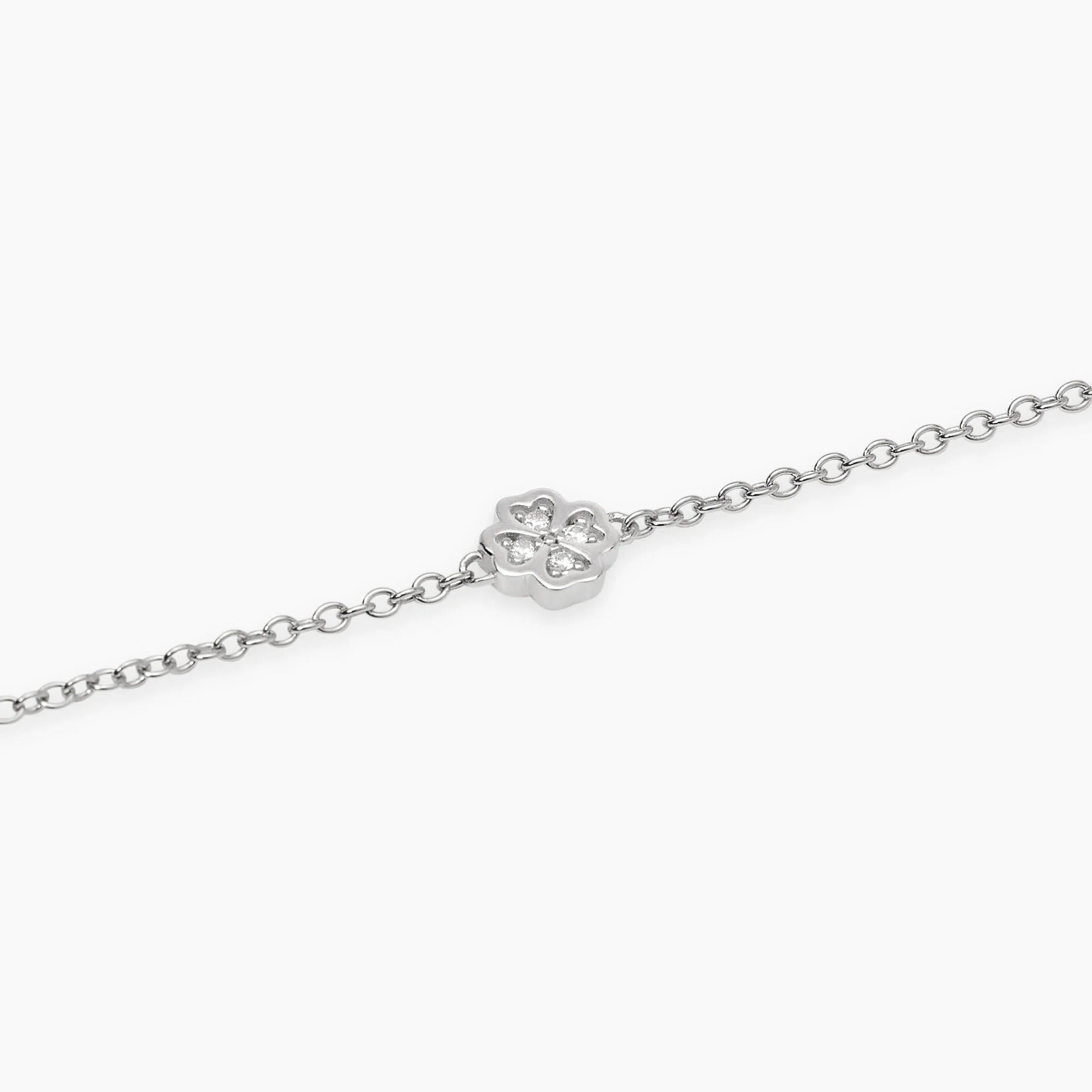 Bracciale con Quadrifoglio in Diamanti Lab-Grown – Mabina Gioielli