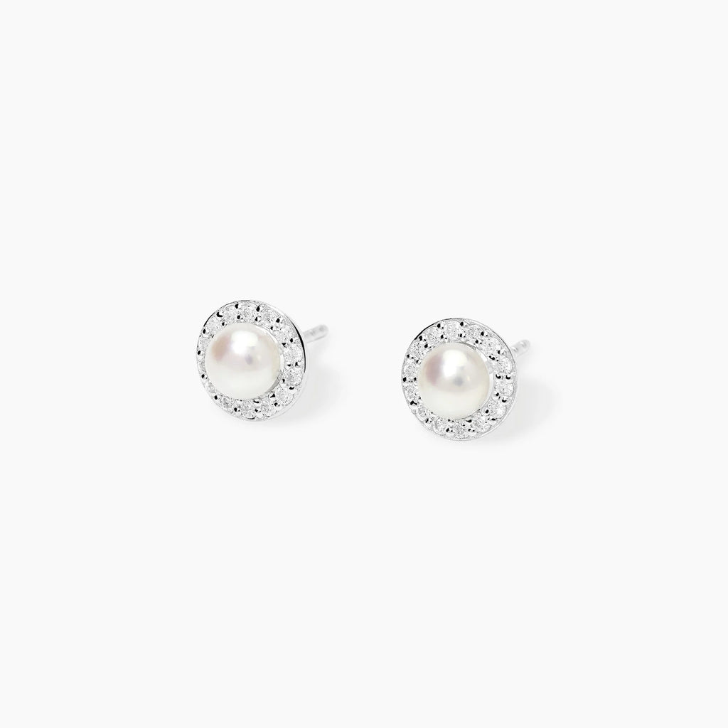 Orecchini Mabina in Argento con Perla Coltivata e Diamanti Lab-Grown