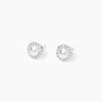 Orecchini Mabina in Argento con Perla Coltivata e Diamanti Lab-Grown