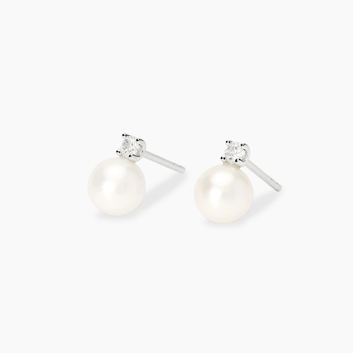 Orecchini Mabina in Argento con Perle e Diamanti Lab-Grown