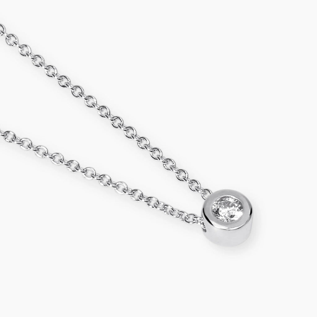 Girocollo con Punto Luce Tondo in Diamante Lab-Grown 0,08 Carati – Mabina Gioielli