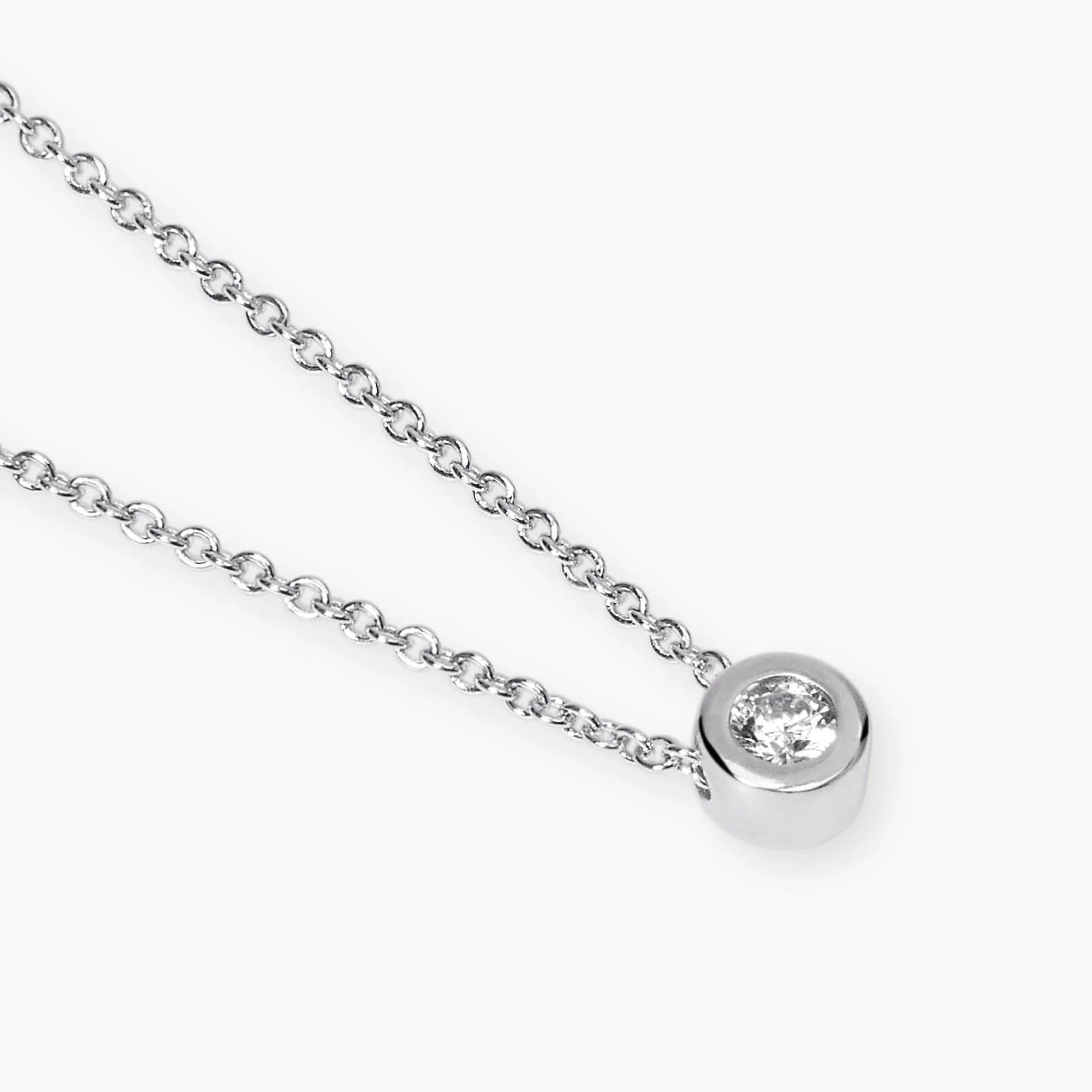 Girocollo con Punto Luce Tondo in Diamante Lab-Grown 0,08 Carati – Mabina Gioielli