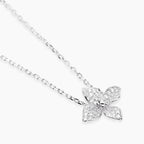 Girocollo Fiore Pavé Zirconi Argento