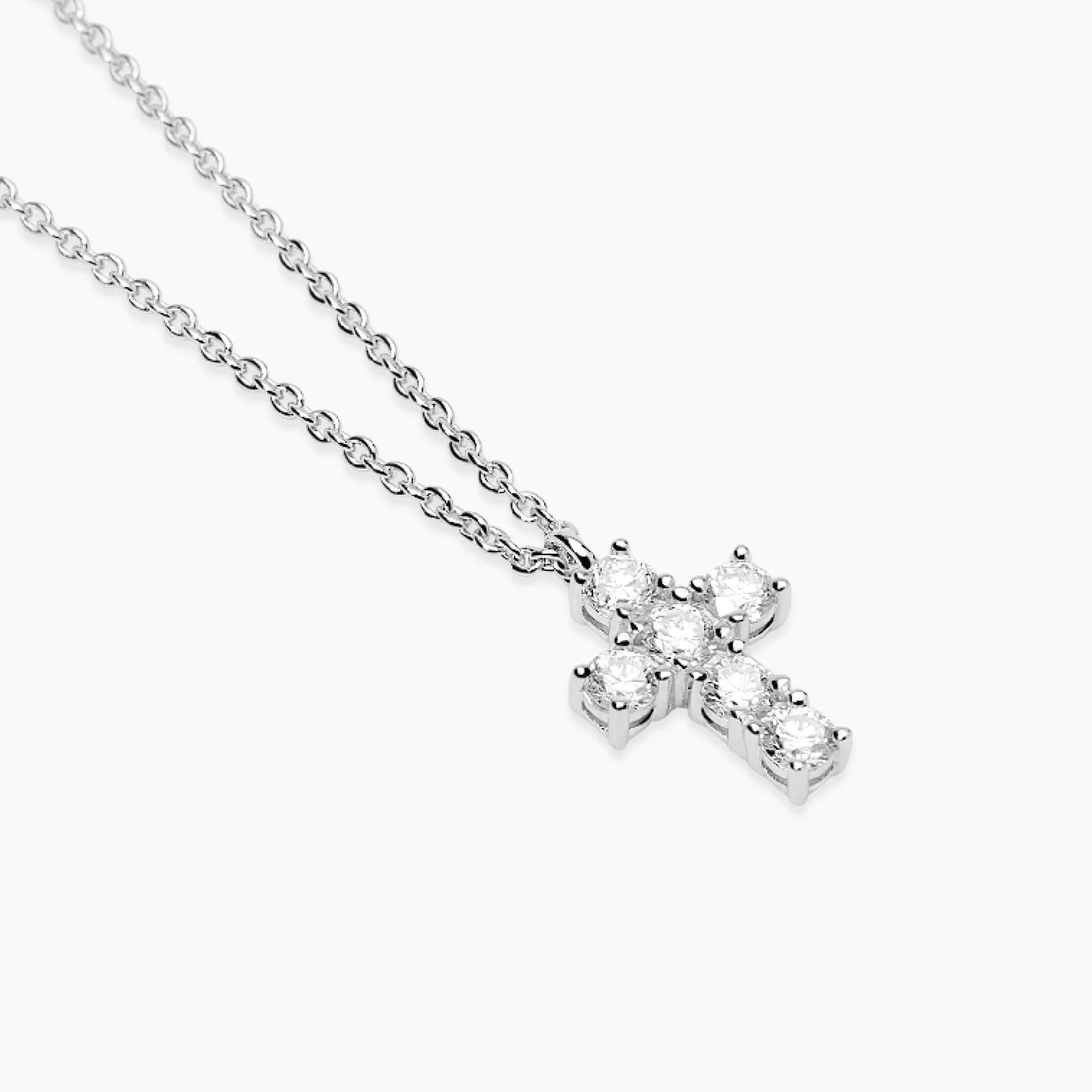 Girocollo con Croce in Diamanti Lab-Grown 0,06 ct – Mabina Gioielli