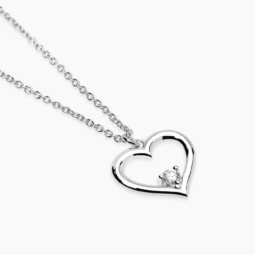 Girocollo con Cuore e Diamante Lab-Grown 0,075 carati – Mabina Gioielli