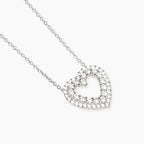 Girocollo Cuore Zirconi Bianchi Argento