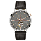 Orologio Uomo Bulova Aerojet Automatico in Acciaio e Pelle Antracite 98A187