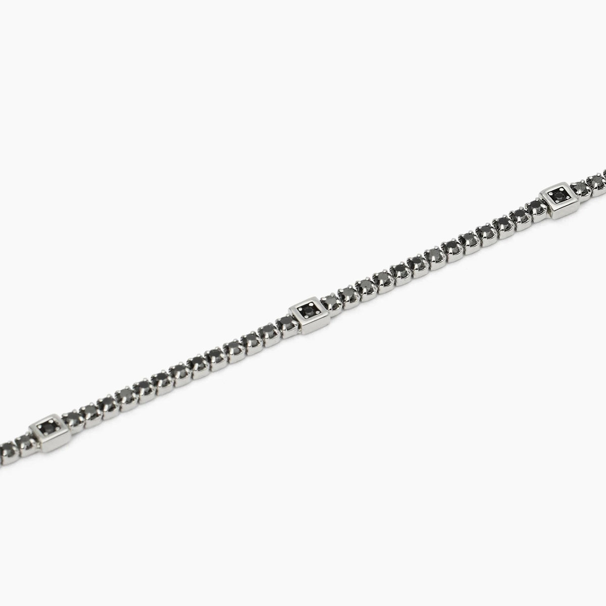 Bracciale Tennis Argento Inserti Quadrati