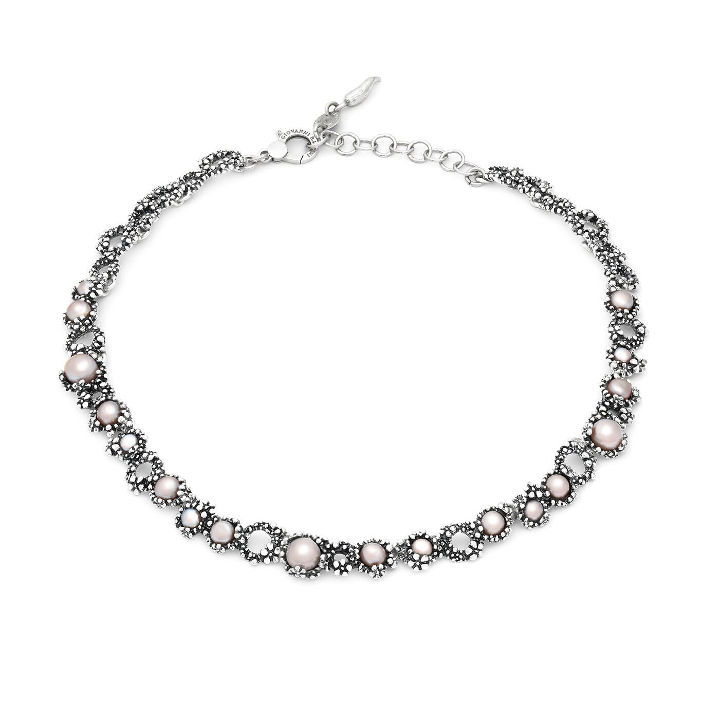 Collana Blossom Piccola Giovanni Raspini in Argento e Perle Rosa