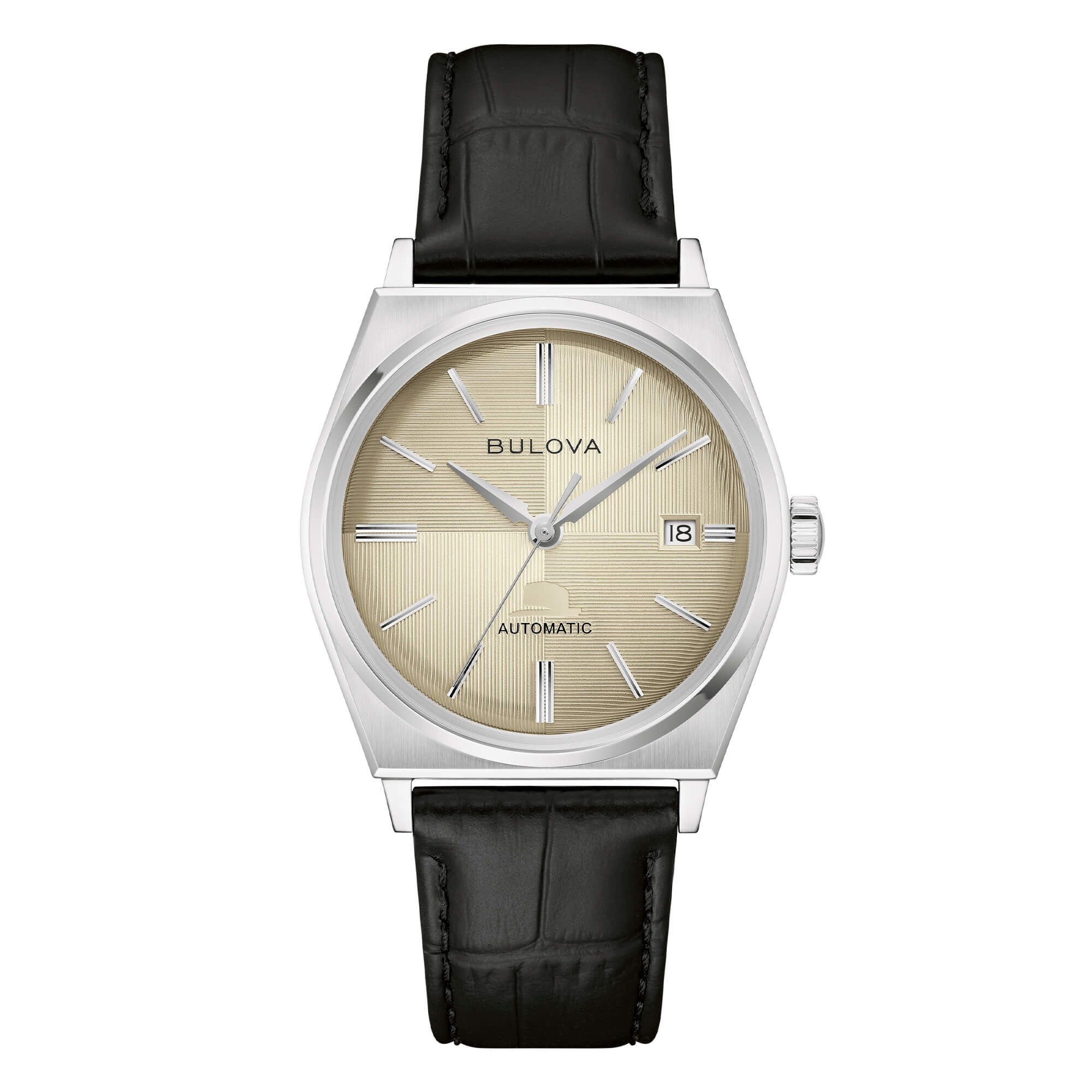 Orologio Uomo Bulova Frank Sinatra Automatico in Acciaio e Pelle 96B483