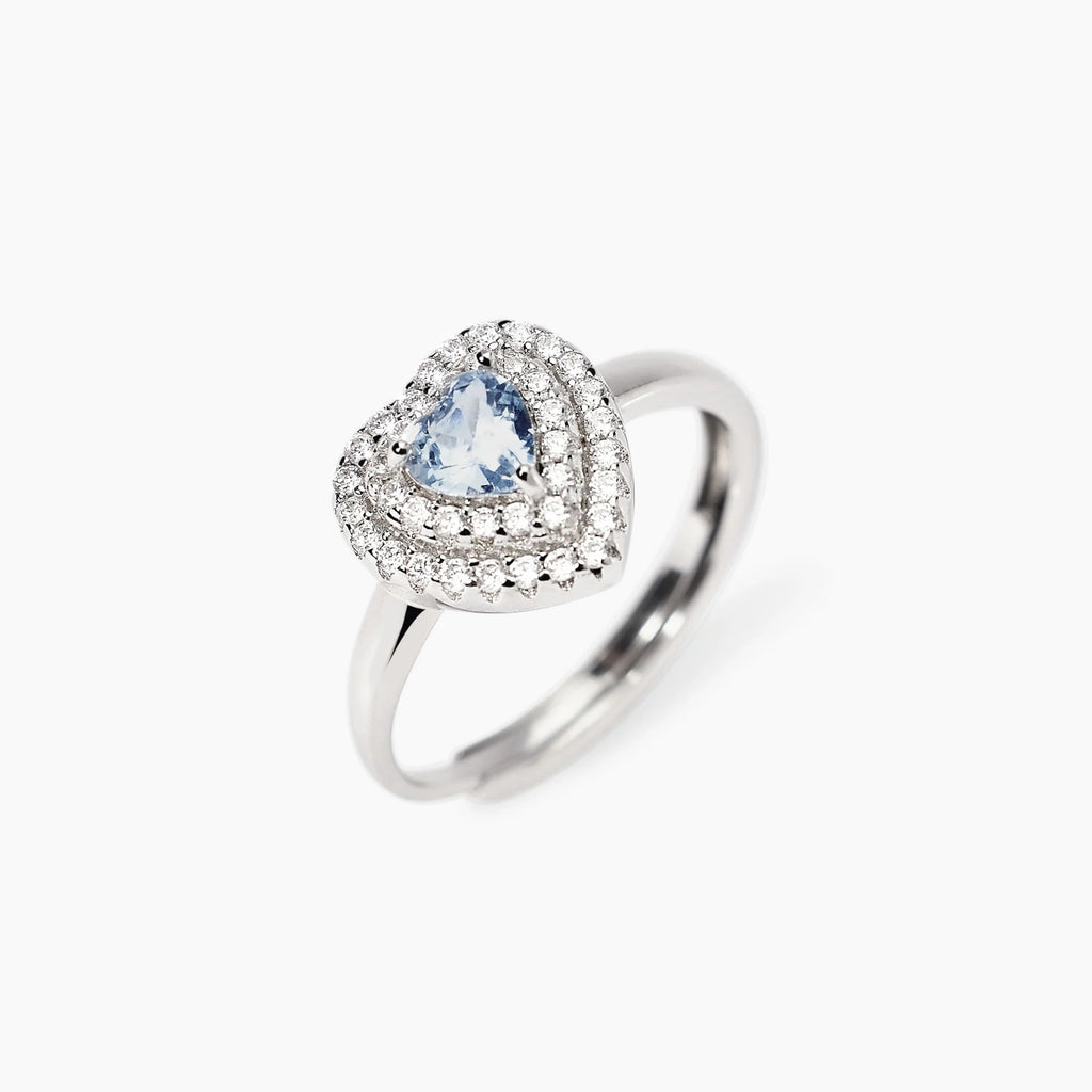 Anello Vittoria Cuore Acquamarina