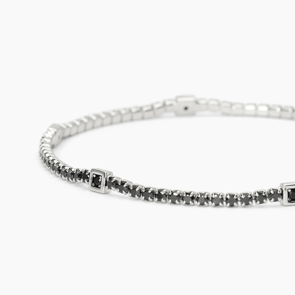 Bracciale Tennis Argento Inserti Quadrati