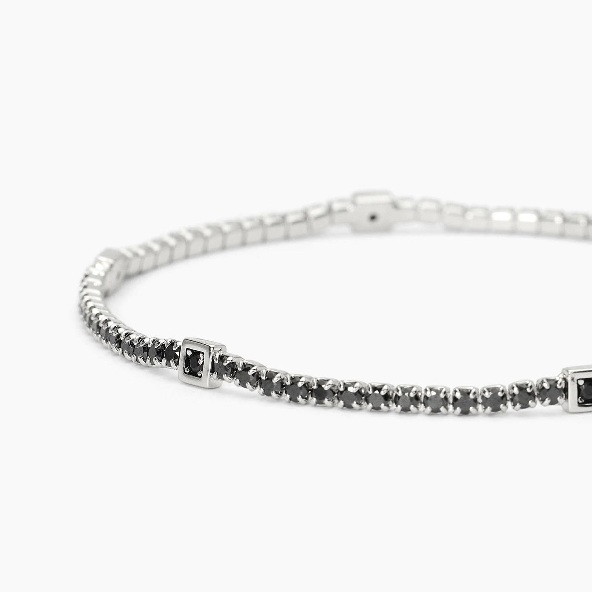 Bracciale Tennis Argento Inserti Quadrati