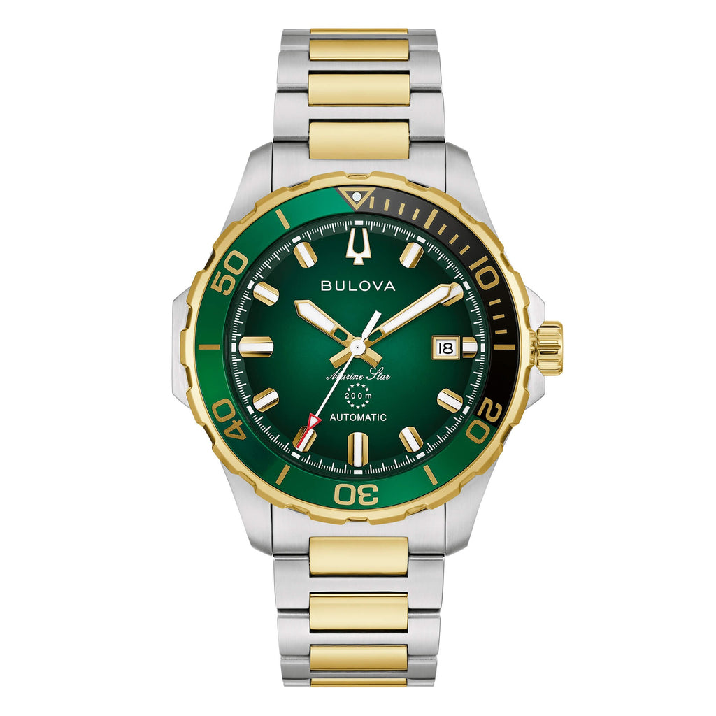 Orologio Automatico Uomo Bulova Marine Star Verde e Oro - 98B467