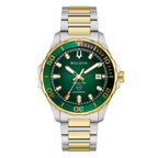 Orologio Automatico Uomo Bulova Marine Star Verde e Oro - 98B467