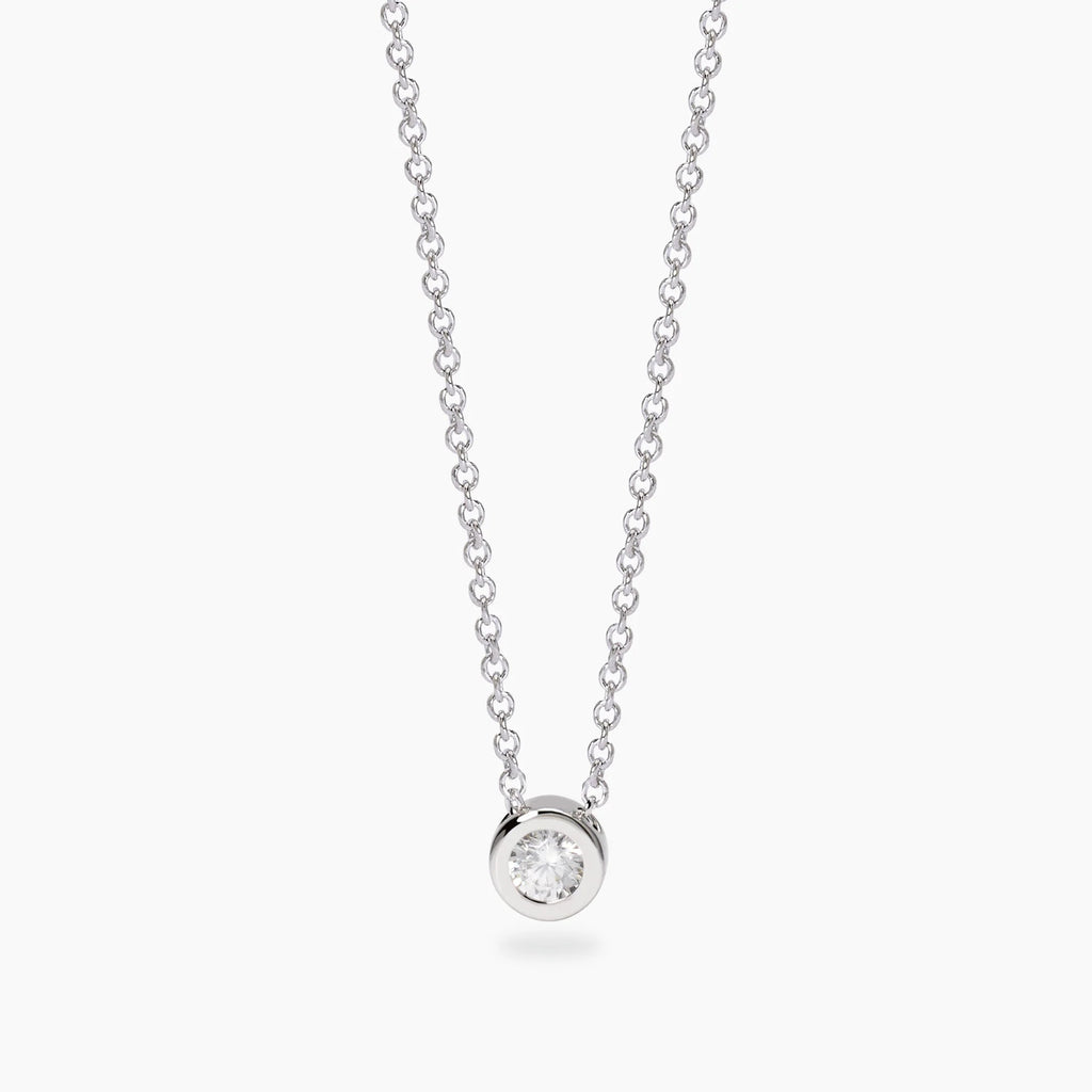 Girocollo con Punto Luce Tondo in Diamante Lab-Grown 0,14 Carati Mabina 553806
