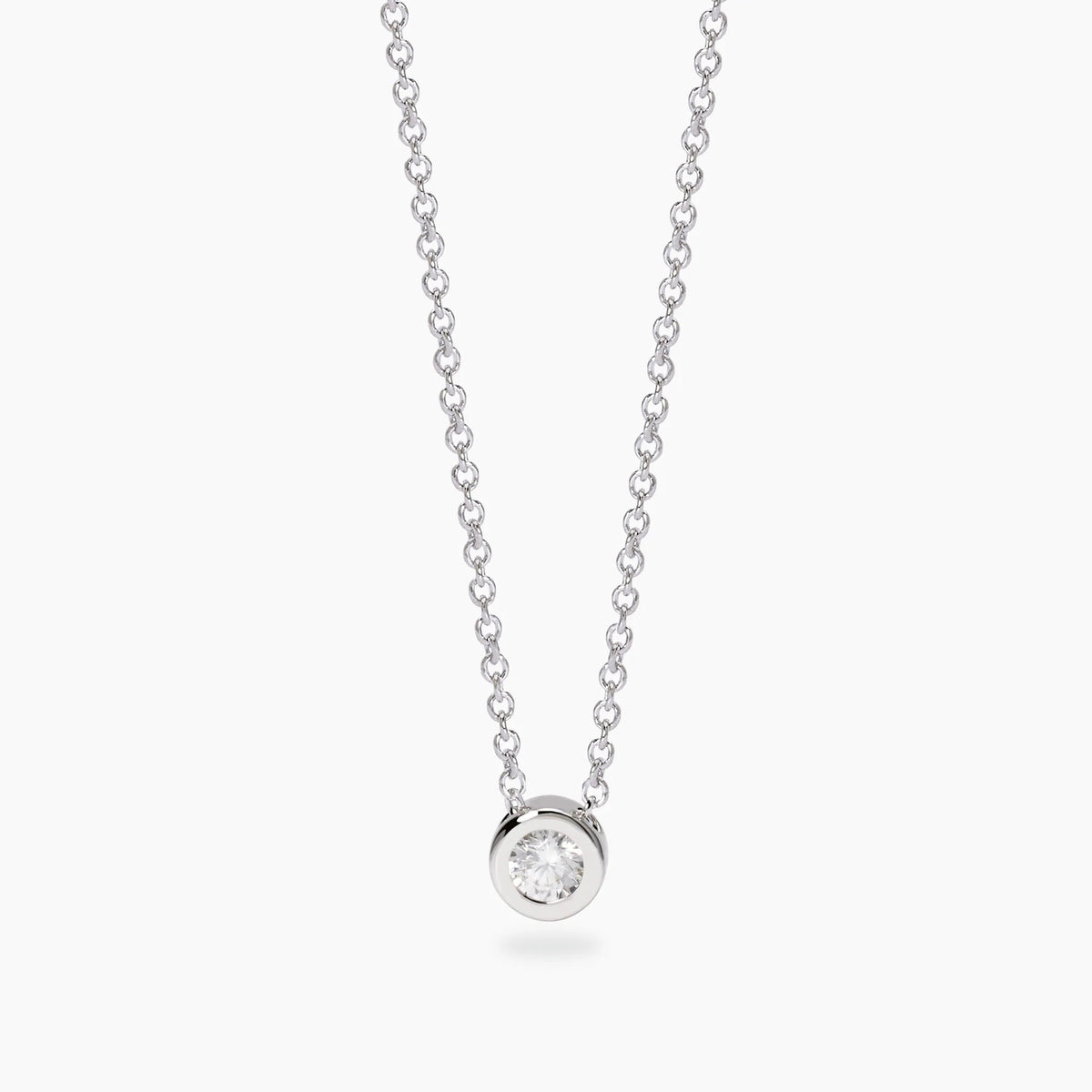 Girocollo con Punto Luce Tondo in Diamante Lab-Grown 0,14 Carati Mabina 553806