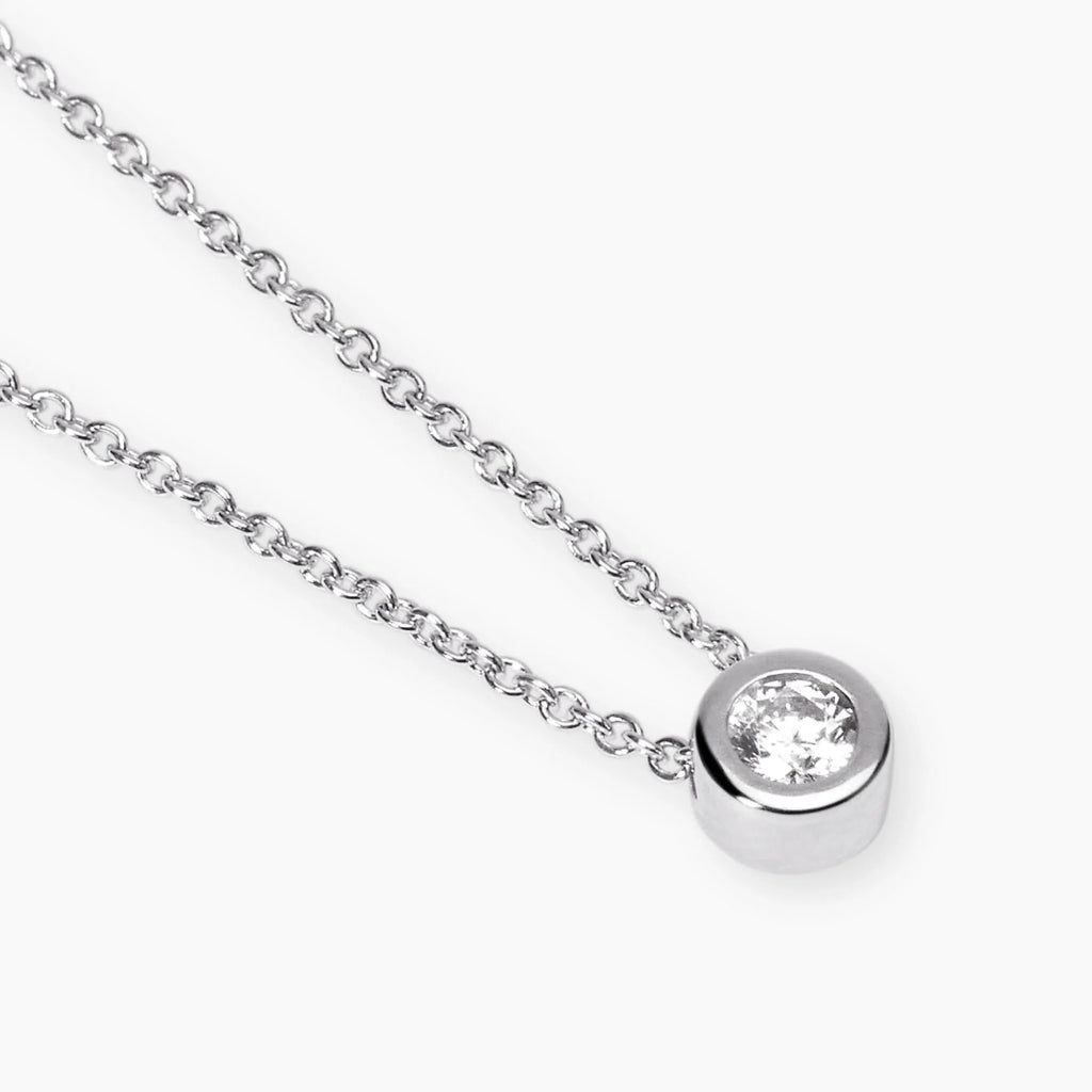 Girocollo con Punto Luce Tondo in Diamante Lab-Grown 0,14 Carati Mabina 553806