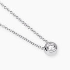 Girocollo con Punto Luce Tondo in Diamante Lab-Grown 0,14 Carati Mabina 553806