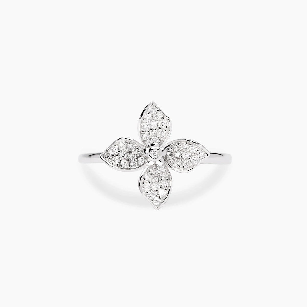 Anello Fiore Zirconi in Argento