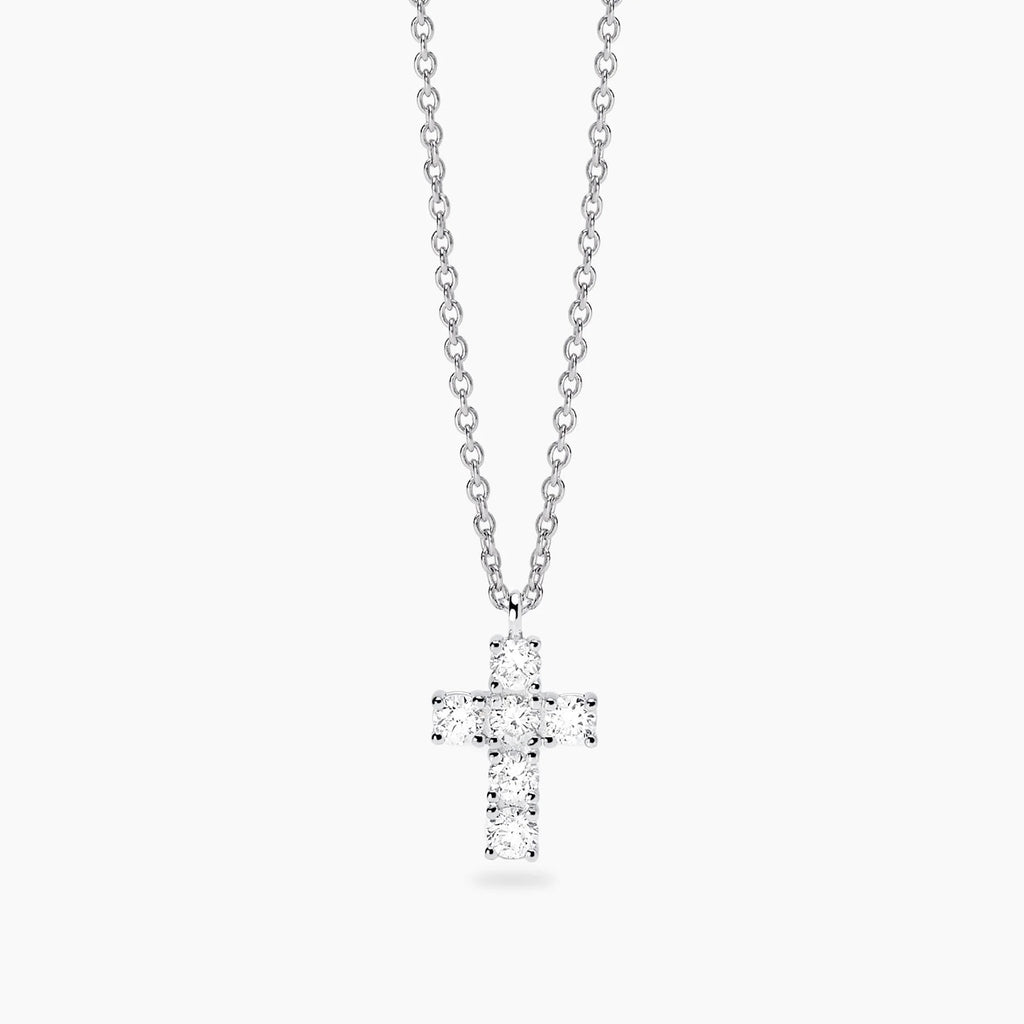 Girocollo con Croce in Diamanti Lab-Grown 0,06 ct – Mabina Gioielli