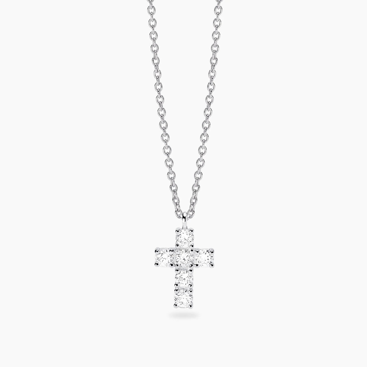 Girocollo con Croce in Diamanti Lab-Grown 0,06 ct – Mabina Gioielli