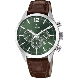 Orologio Uomo Festina Timeless Chronograph in Acciaio con Quadrante Verde F20542/8