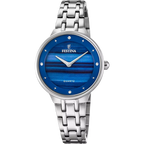 Orologio Donna Festina in Acciaio con Quadrante Azzurro e Cristalli