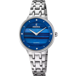 Orologio Donna Festina in Acciaio con Quadrante Azzurro e Cristalli