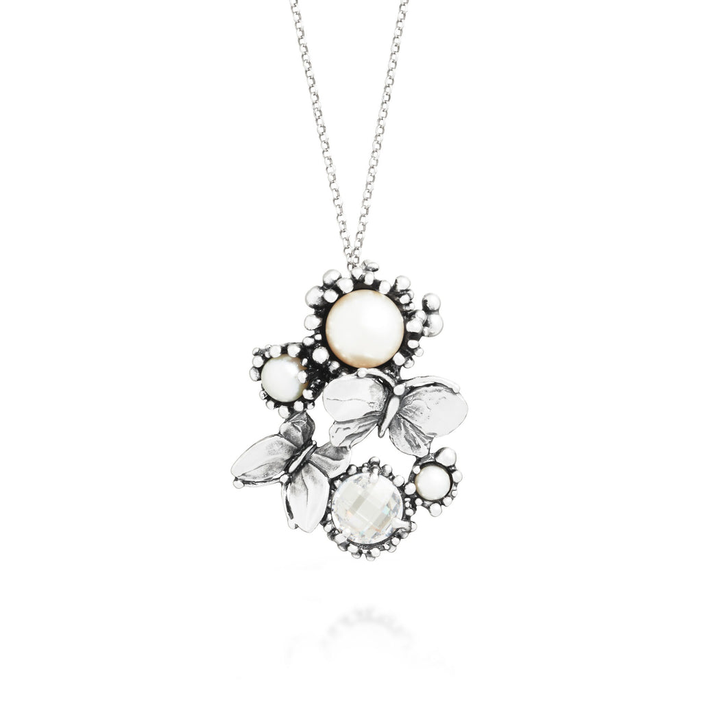 Pendente Spring in Argento e Perle