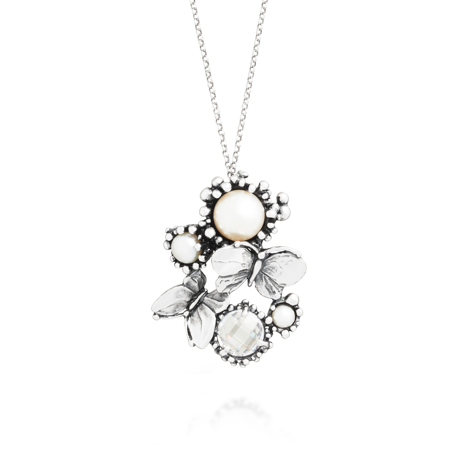 Pendente Spring in Argento e Perle