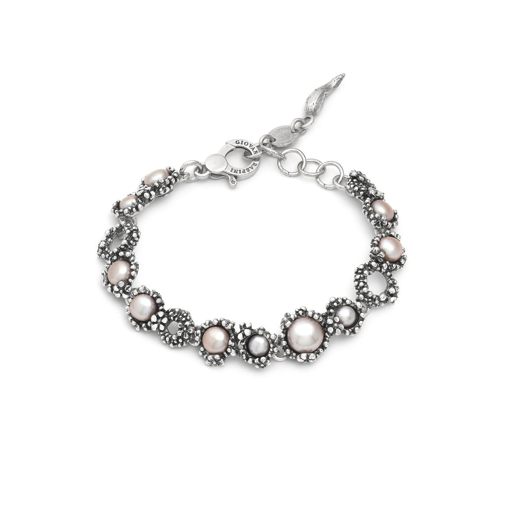 Bracciale Blossom in Argento e Perle Rosa