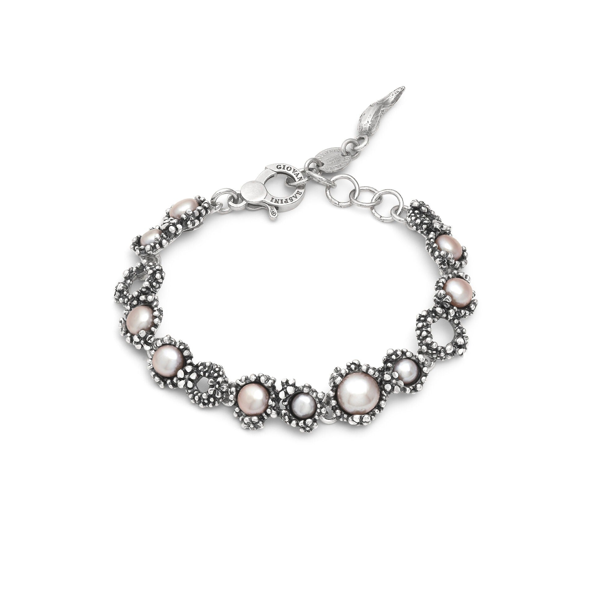 Bracciale Blossom in Argento e Perle Rosa