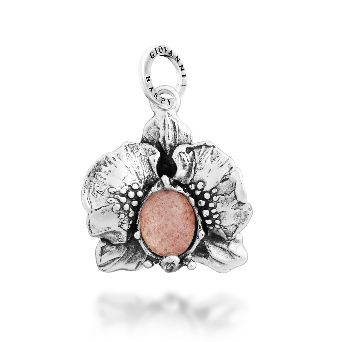 Charm Orchidea Cabochon Argento