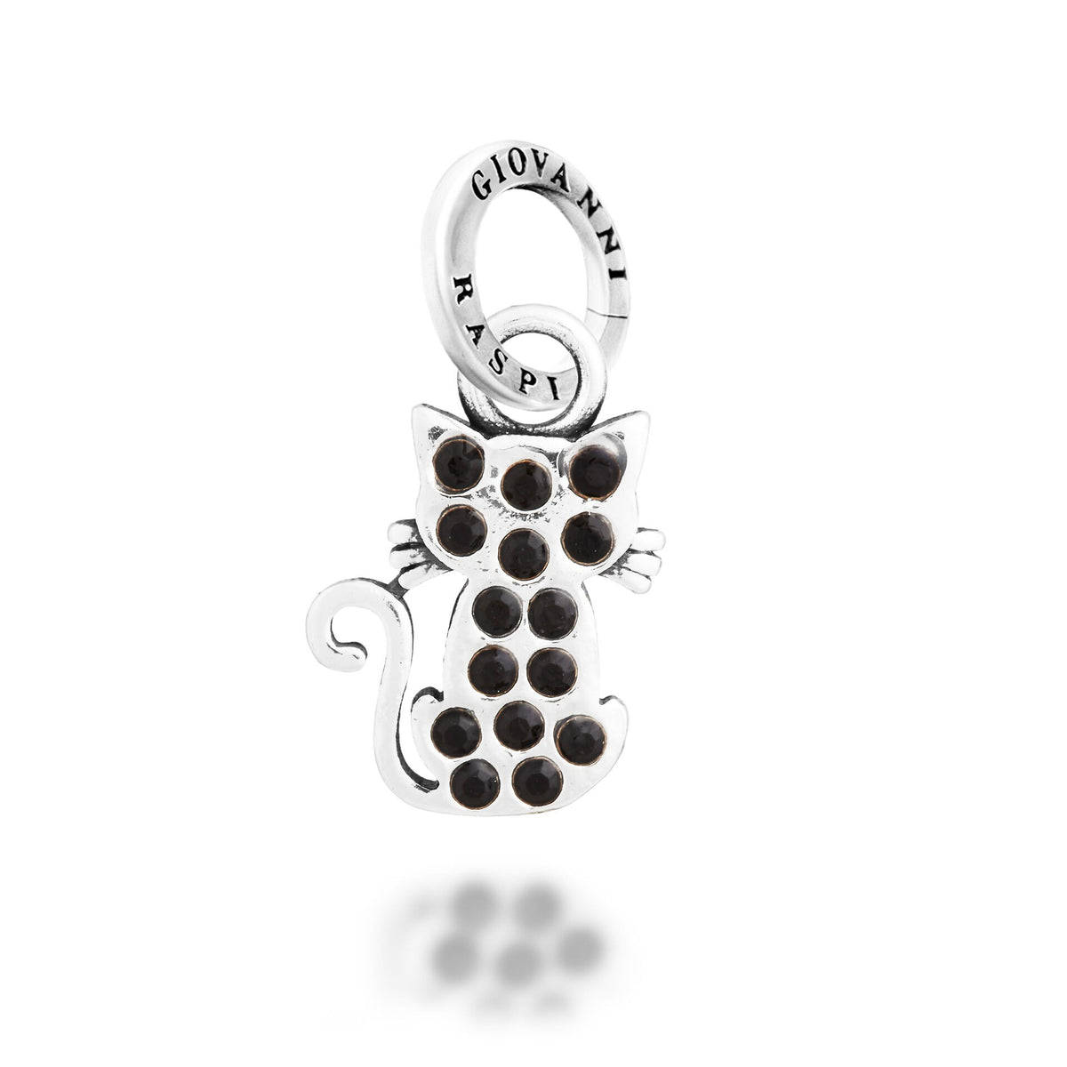 Charm Gatto Crystal Argento Zirconi