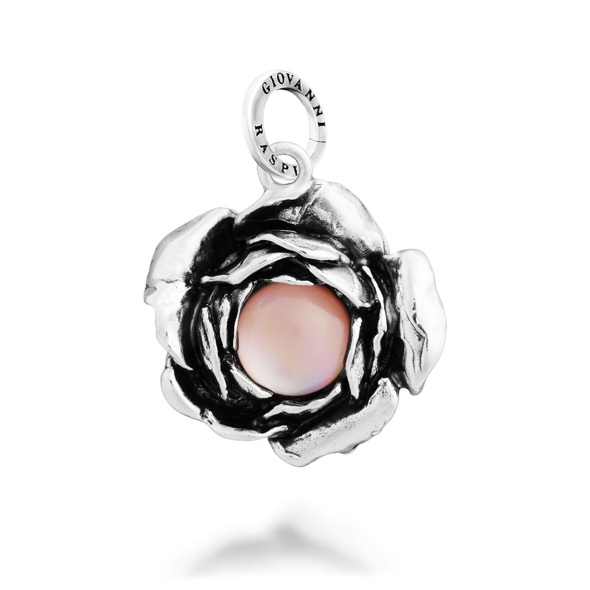 Charm Rosa Cabochon Argento