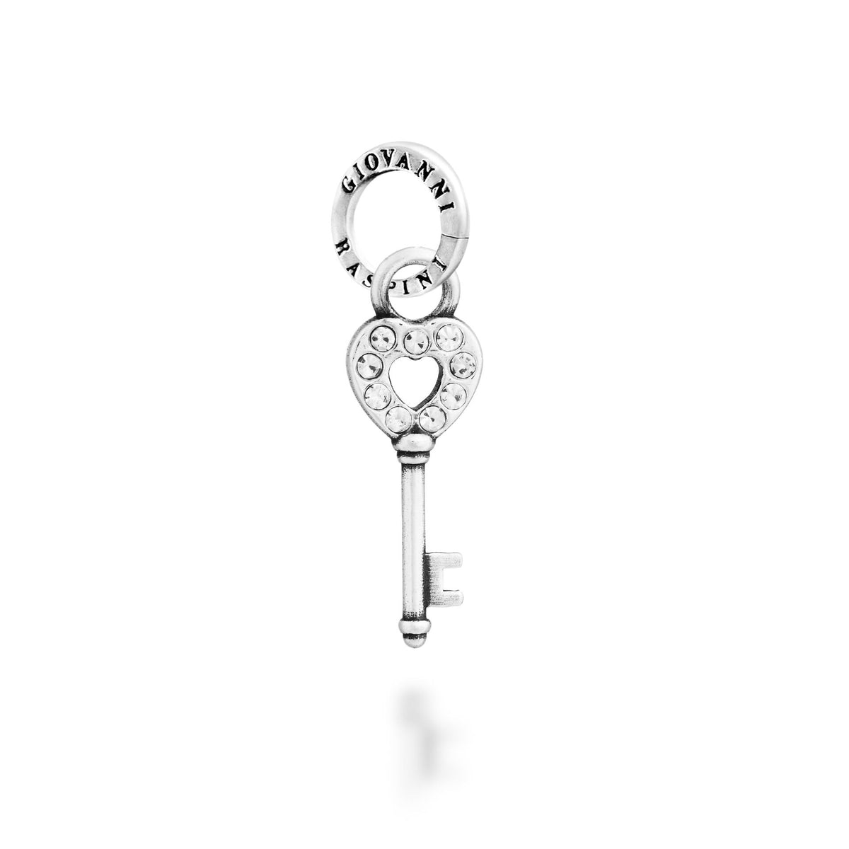 Charm Chiave Crystal Argento Zirconi